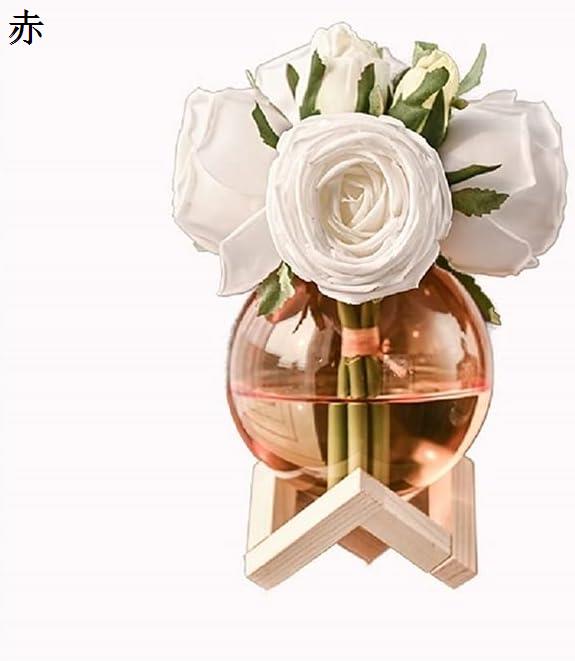 家のキッチンの結婚披露宴の装飾のための寝室のハイエンド偽の花の花束のためのガラスの花瓶の人工的なバラの花 造花 (Color : A)｜pismile｜05