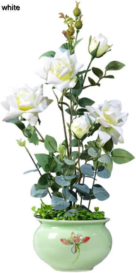 造花と花瓶 造花装飾用のテーブルセンターピース中国風の人工鉢植え偽の中国のバラの花 あらゆる空間に｜pismile｜04