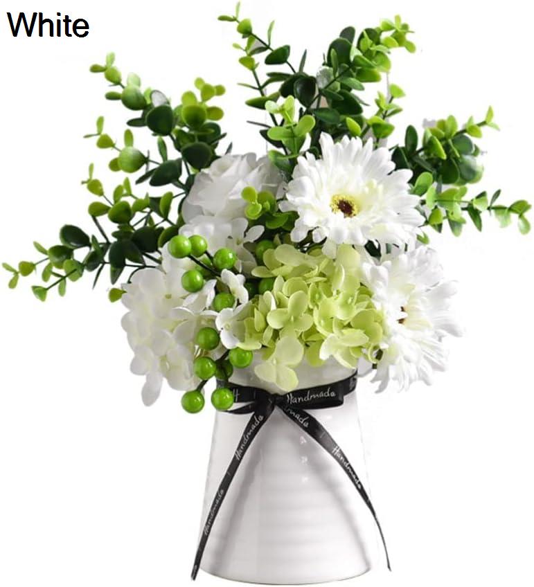 造花 シルククロス造花の結婚式の家のダイニングテーブルの装飾ブーケ花瓶セット可愛い風景 造花 インテリア (Color : White)｜pismile｜02