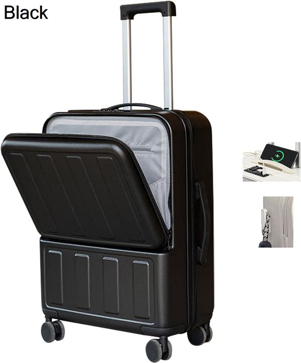 スーツケース キャリーケース コロコロバック フロントオープン 前開き USBポート USBポート付...