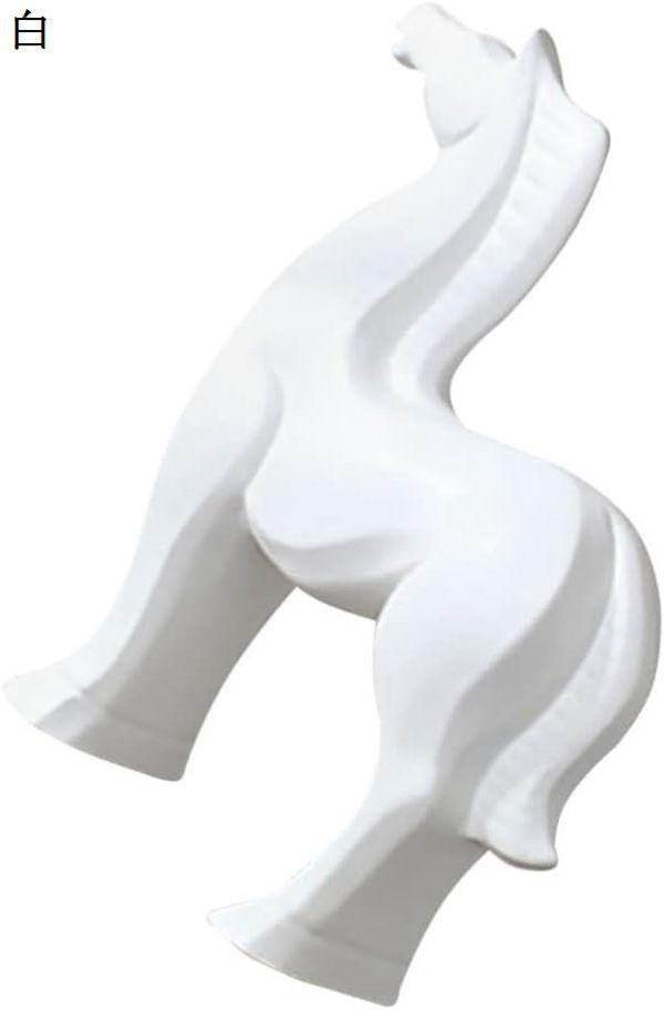セラミック馬の置物装飾装飾馬のライダーのための馬のライダーの彫刻の装飾のためのコレクタブルスタンディング馬像のギフトルームホワイトの装｜pismile｜02
