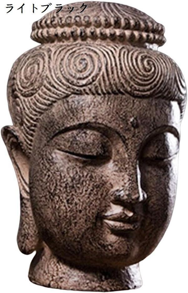 伝統的な瞑想の置物 樹脂フィギュア 禅 収集価値のある彫刻 仏像 頭像 卓上 庭 ヨガ バルコニー 廊下用, 白い｜pismile｜02