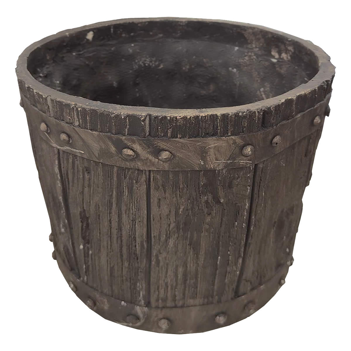 プランター 鉢 植木鉢 おしゃれ ガーデン プランター ガーデニング 北欧 鉢カバー 観葉植物 ウイスキー 樽風 FRP製 バレル型 プランター 大 直径30cm | ブランド登録なし | 01