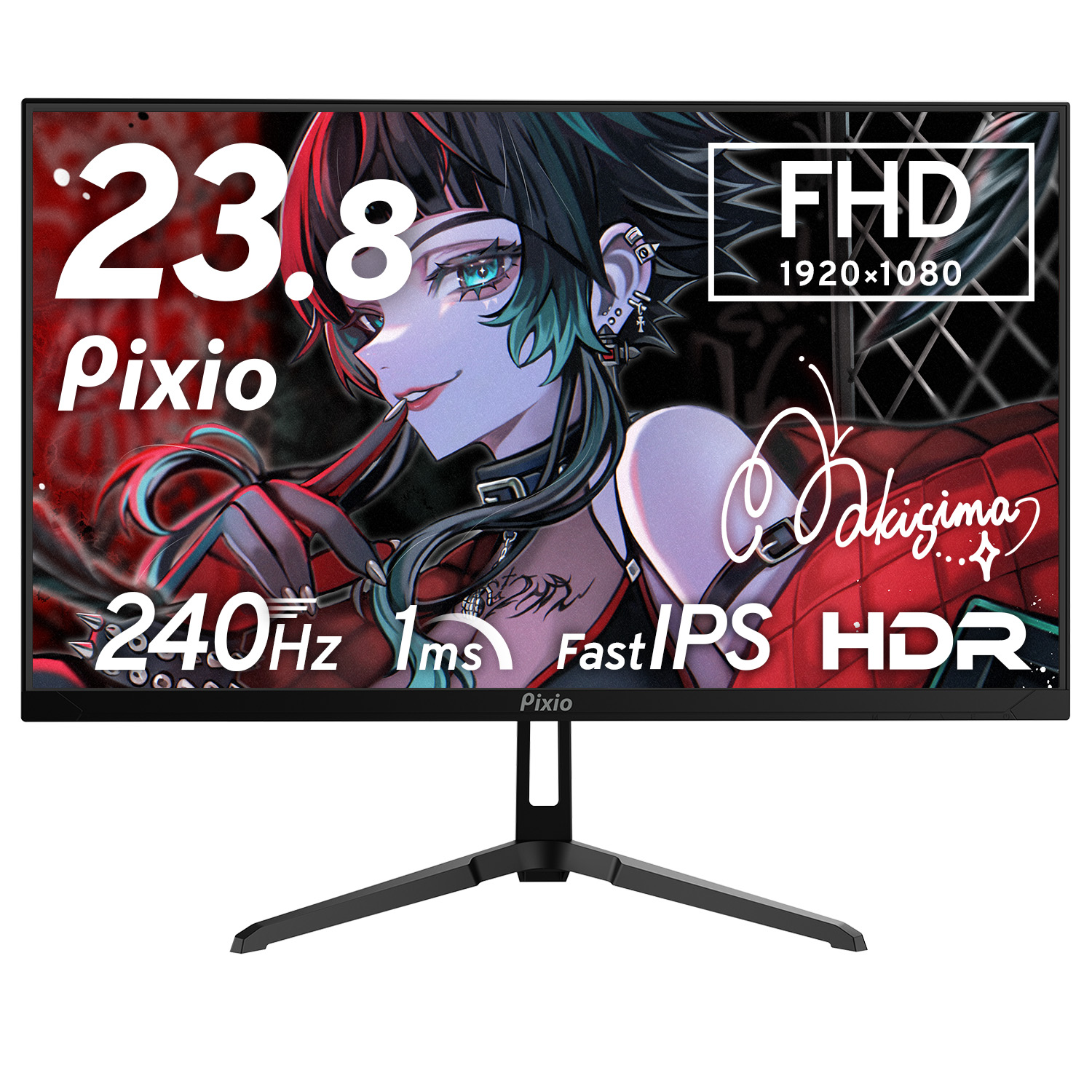 PX249 Wave Yellow ゲーミングモニター 23.8インチ 240Hz FHD IPS イエロー 1ms GTG HDR対応 FreeSync Flicker-Free ブルーライトカット スリムベゼル HDMI対応 | Pixio | 02