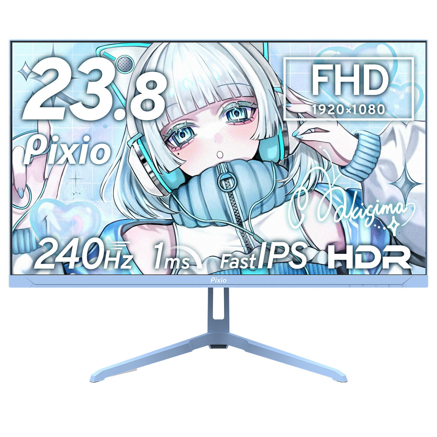 PX249 Wave Yellow ゲーミングモニター 23.8インチ 240Hz FHD IPS イエロー 1ms GTG HDR対応 FreeSync Flicker-Free ブルーライトカット スリムベゼル HDMI対応 | Pixio | 03