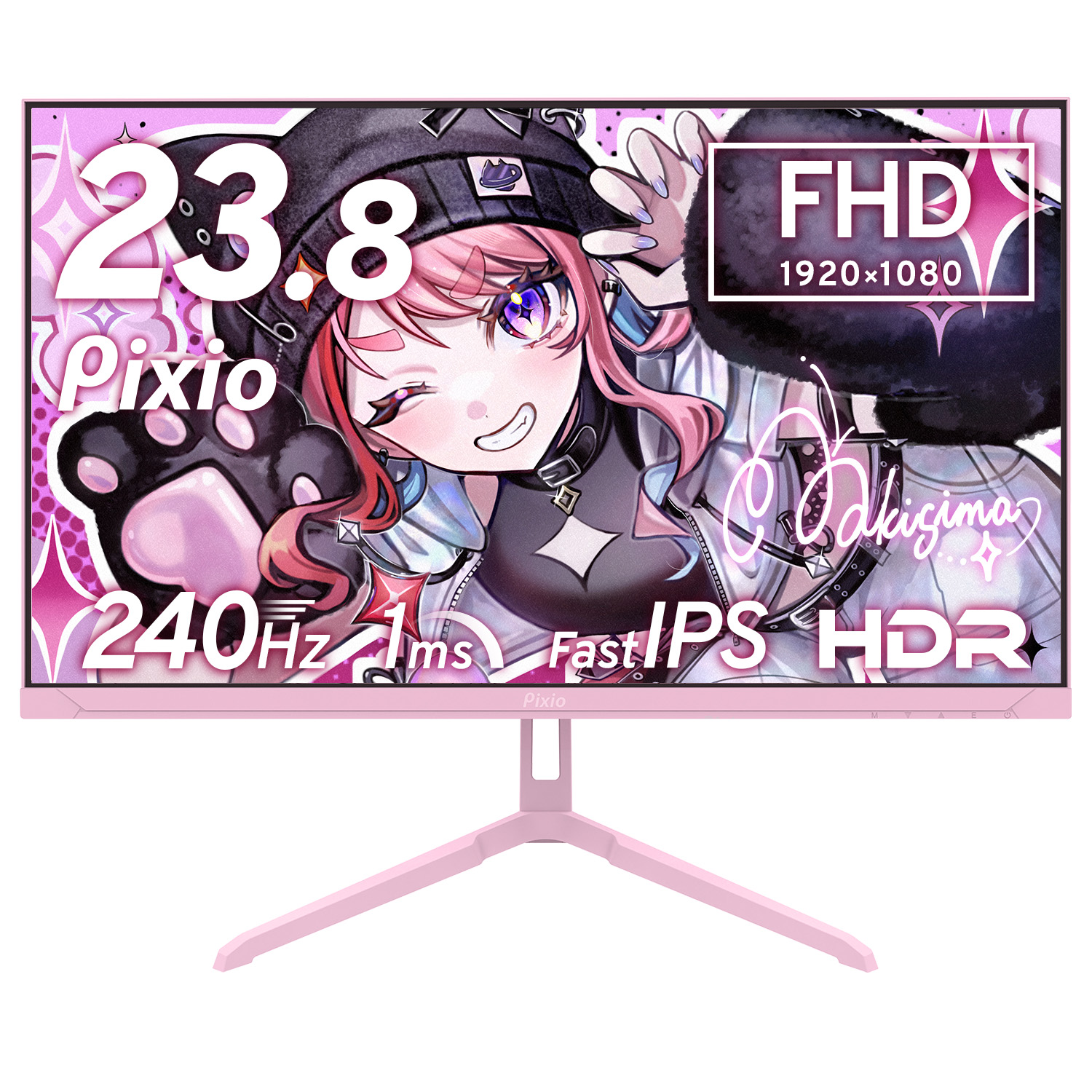 PX249 Wave Yellow ゲーミングモニター 23.8インチ 240Hz FHD IPS イエロー 1ms GTG HDR対応 FreeSync Flicker-Free ブルーライトカット スリムベゼル HDMI対応 | Pixio | 04