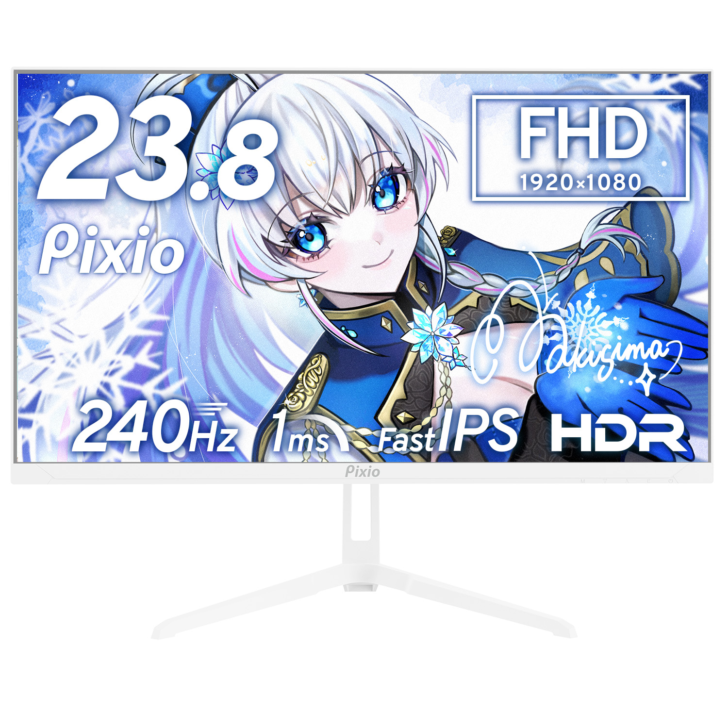 PX249 Wave Yellow ゲーミングモニター 23.8インチ 240Hz FHD IPS イエロー 1ms GTG HDR対応 FreeSync Flicker-Free ブルーライトカット スリムベゼル HDMI対応 | Pixio | 01