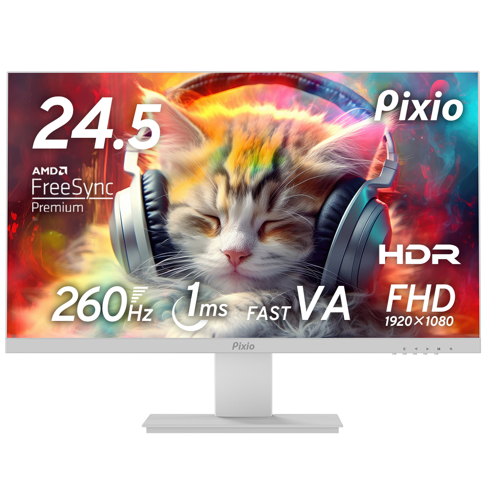 ゲーミングモニター 24インチ 白 240Hz対応 液晶 ディスプレイ ホワイト モニター 260hz IPS 144Hz スピーカー内蔵 Pixio