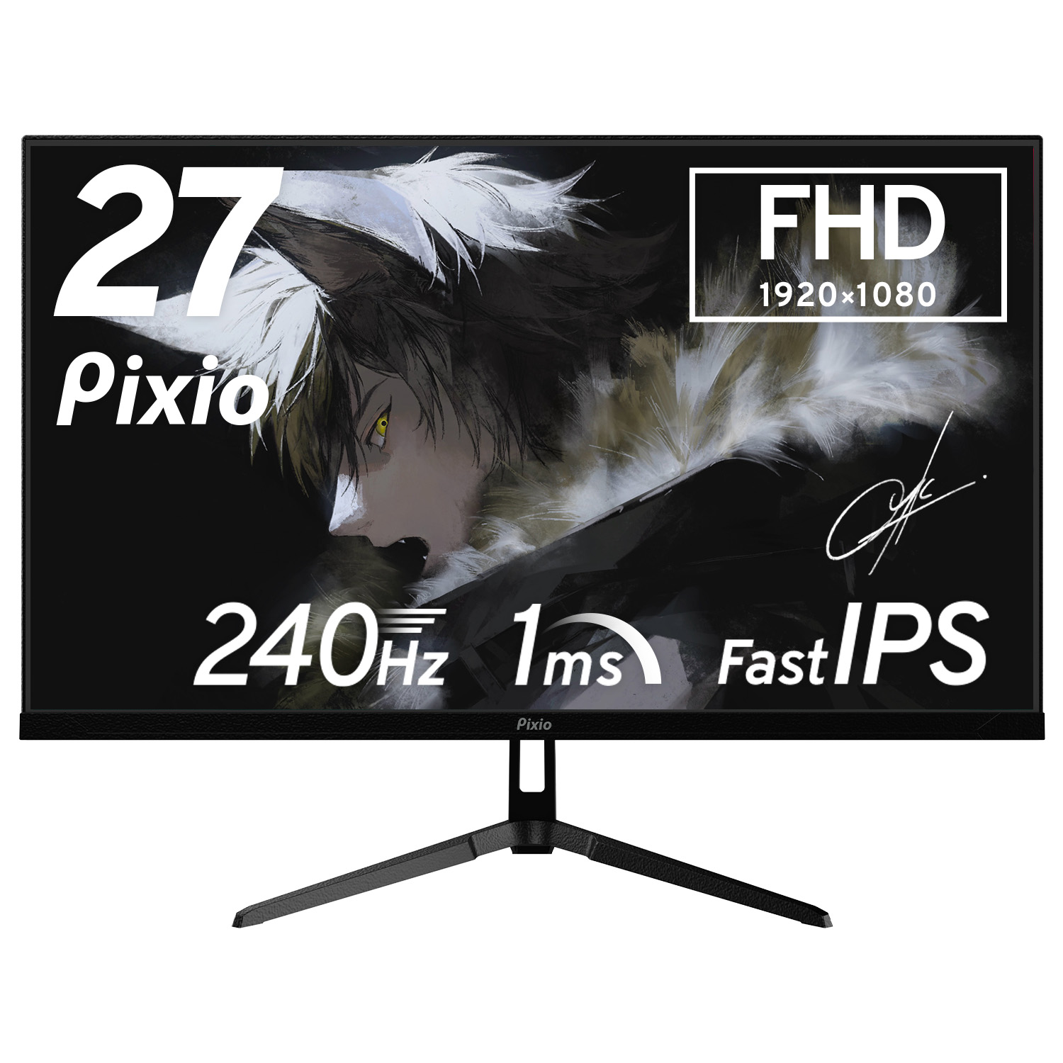 PX279 Wave ゲーミングモニター 240Hz 27インチ 白 パステル ブルー ピンク Fast IPS FHD かわいい 水色 ゲーム部屋 pcモニター ディスプレイ ピクシオ Pixio | Pixio | 01
