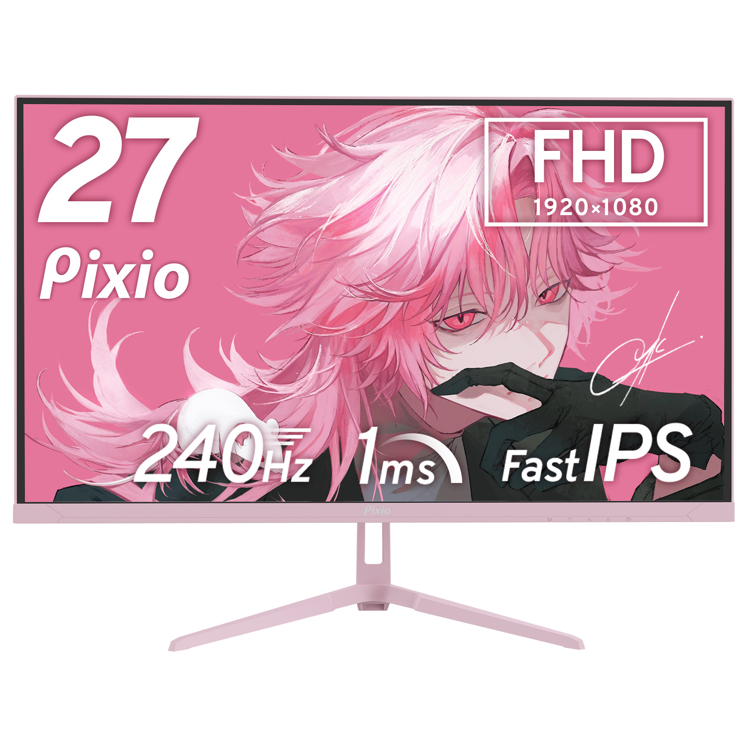 PX279 Wave ゲーミングモニター 240Hz 27インチ 白 パステル ブルー ピンク Fast IPS FHD かわいい 水色 ゲーム部屋 pcモニター ディスプレイ ピクシオ Pixio | Pixio | 03