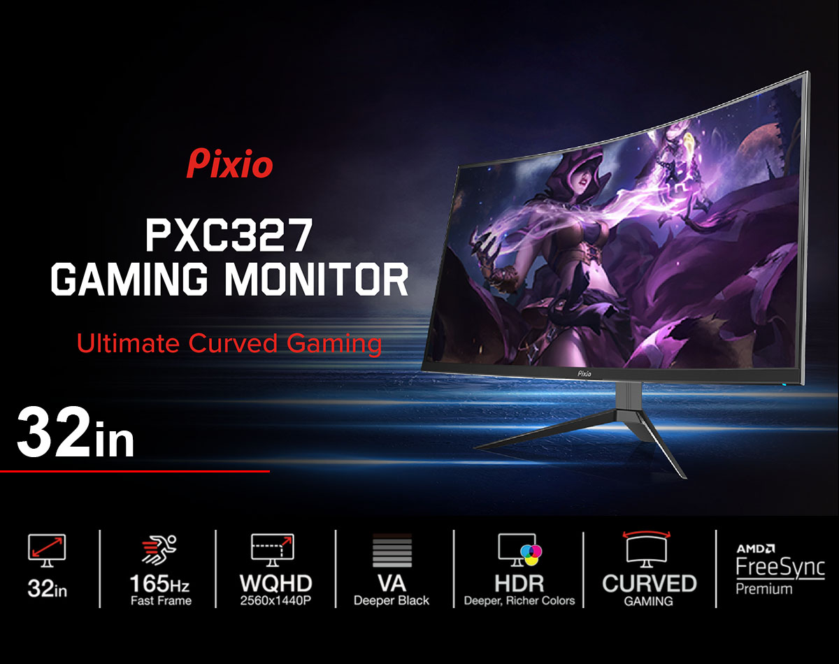 アウトレット Pixio ゲーミングモニター PXC327 VA 液晶モニター fps 公式33,800円 165hz apex PS4 31.5型  WQHD 31.5インチ PS5 非光沢 1ms swich 液晶ディスプレイ 湾曲