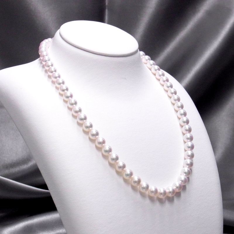 高ランク アコヤ真珠 パールネックレスセット(ピアス/イヤリング) 7.5