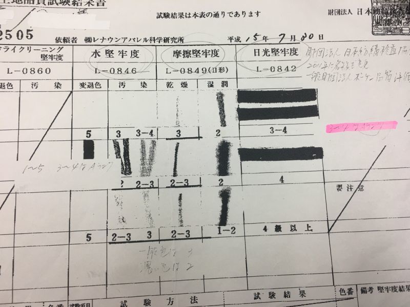 革紐検査　日本紡績検査協会