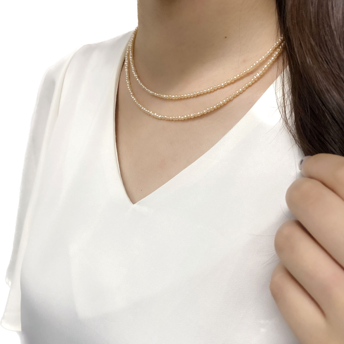 AAA淡水パール5〜5.5mmネックレス41cm＋アジャスター5cm⭐️現物⭐️ AAA淡水パール5〜5.5mmネックレス41cm＋アジャスター5cm⭐️現物⭐️