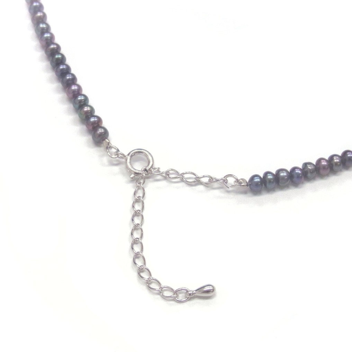 淡水真珠 ベビーパールネックレス 2.5-3mm ブラック 40cm