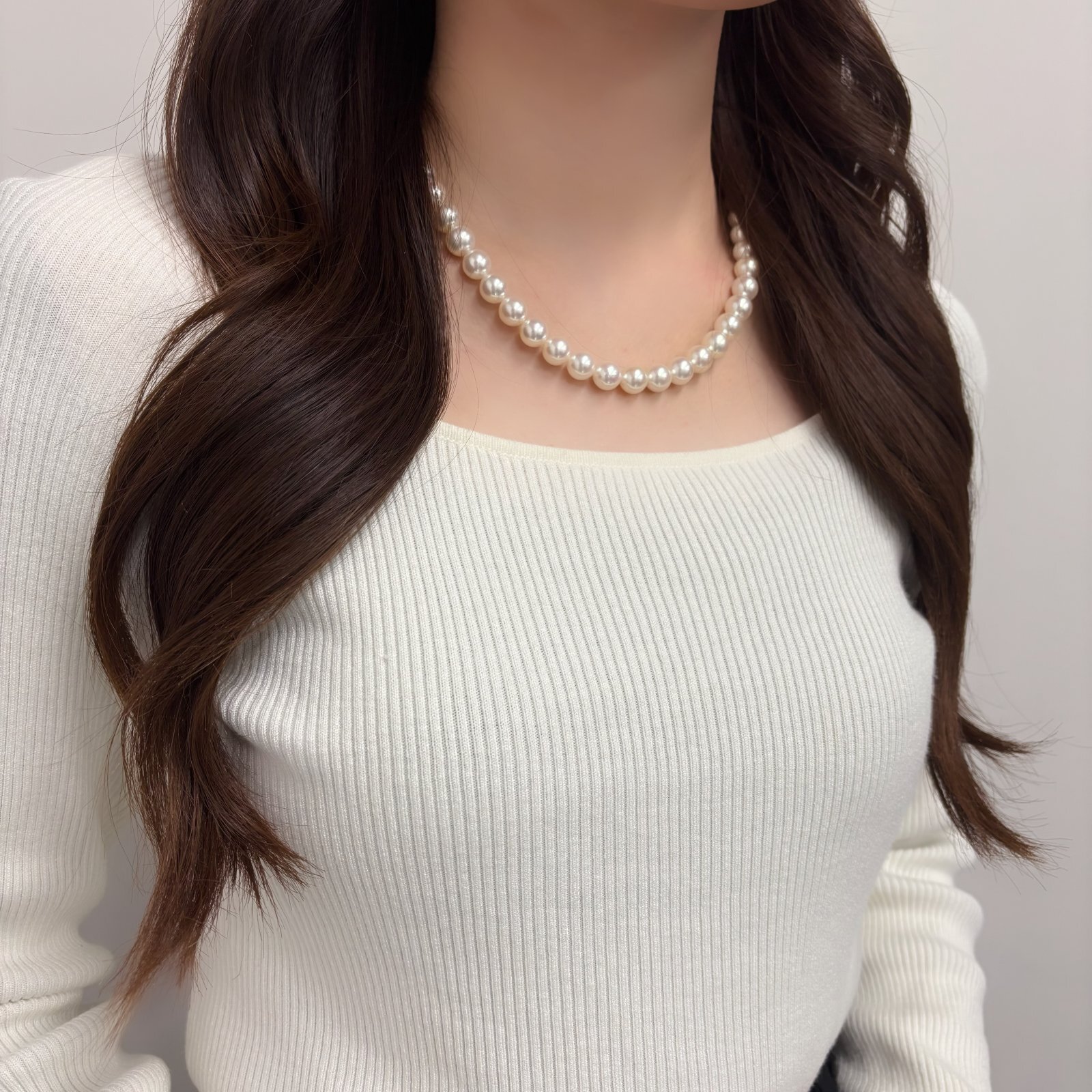 ランク上】アコヤ真珠 パールネックレス 9-9.5mm ホワイトピンク ランク上】アコヤ真珠 パールネックレス 9-9.5mm ホワイトピンク