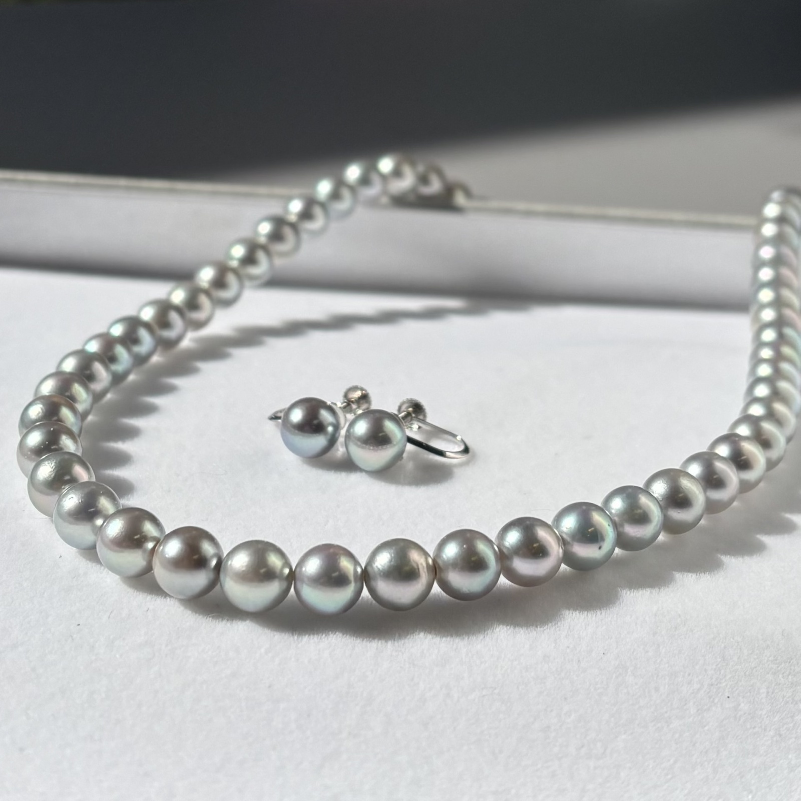 アコヤ真珠 ネックレスセット(ピアス/イヤリング) 7-7.5mm