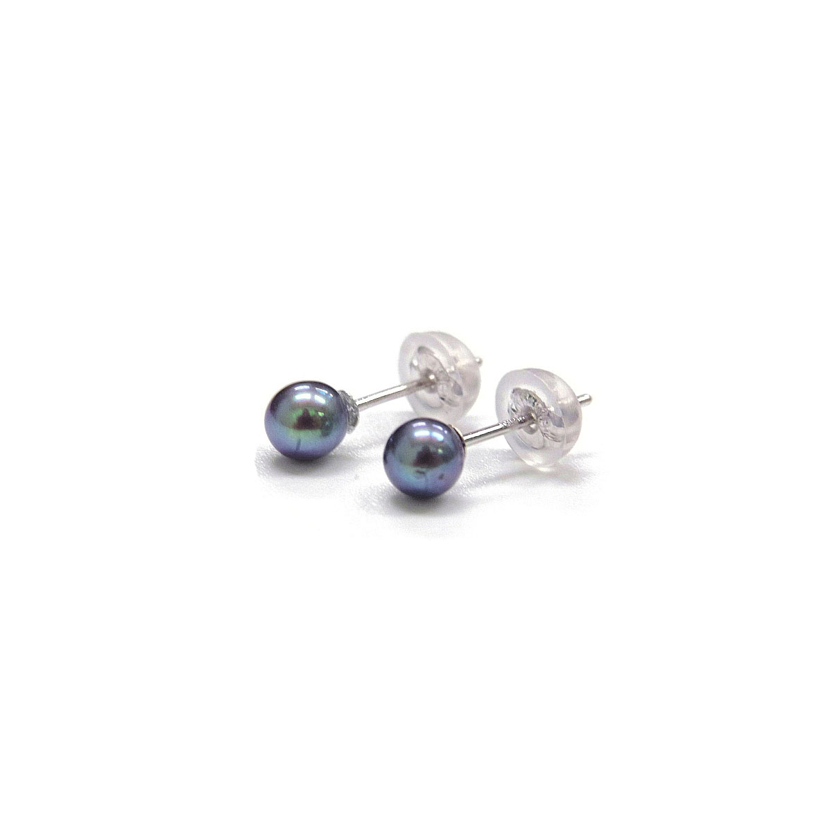 アコヤ黒真珠 ベビーパールピアス イヤリング 3.5-4mm ラウンド