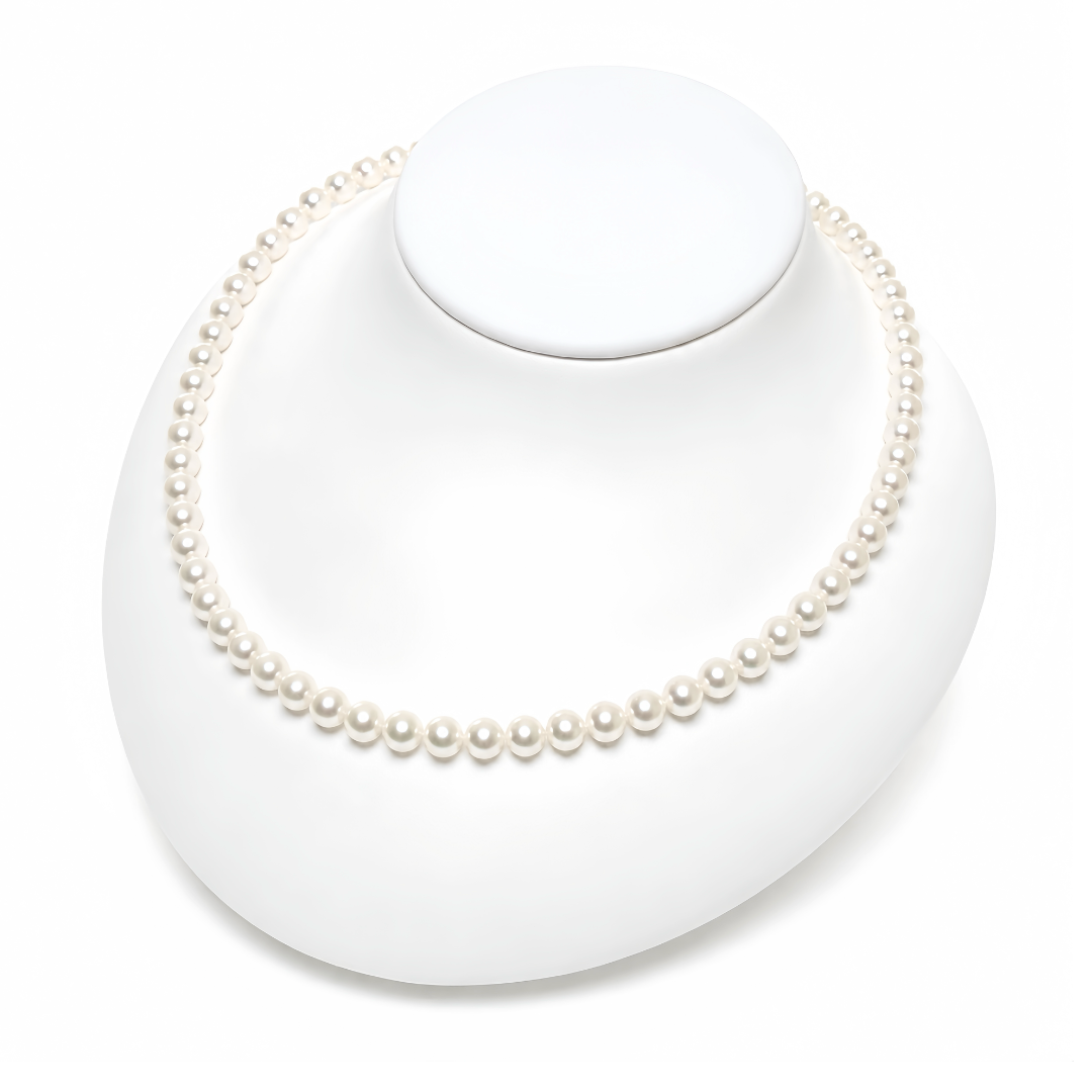 アコヤ真珠 パールネックレス 6-6.5mm ホワイト ラウンド 約42cm GIA