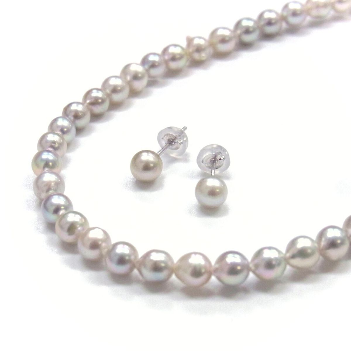 アコヤ本真珠ネックレス 5.5-6mm ナチュラルグレー バロック