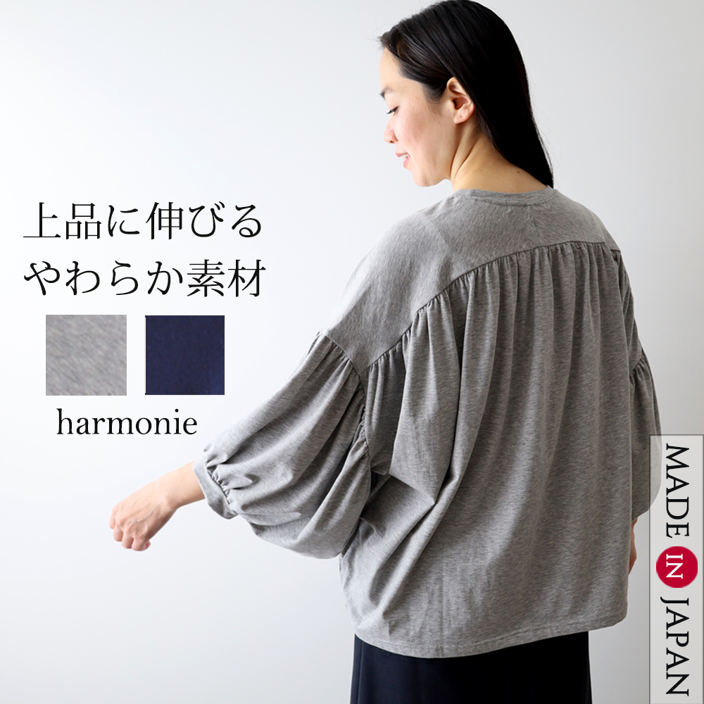 TEEシャツ tシャツ 半袖 プルオーバー ゆったり 大きめ 綿 おしゃれ harmonie アルモニ 度詰め 天竺 ボーダー ワイドシルエット 綿100％ 日本製 62520721 harmonie TEEシャツ tシャツ 半袖 プルオーバー ゆったり 大きめ