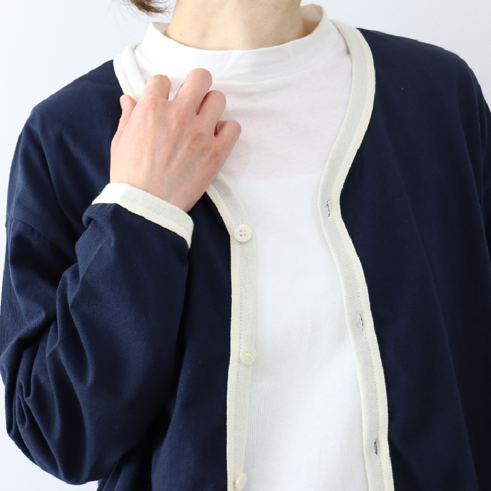 カーディガン レディース 綿 薄手 長袖 秋 harmonie -Organic Cotton- ( アルモニ オーガニックコットン ) 配色・Ｖネック カーディガン 日本製 綿100％ 82440155 : 82440155 : plage keep it simple - 通販 -  Yahoo!ショッピング