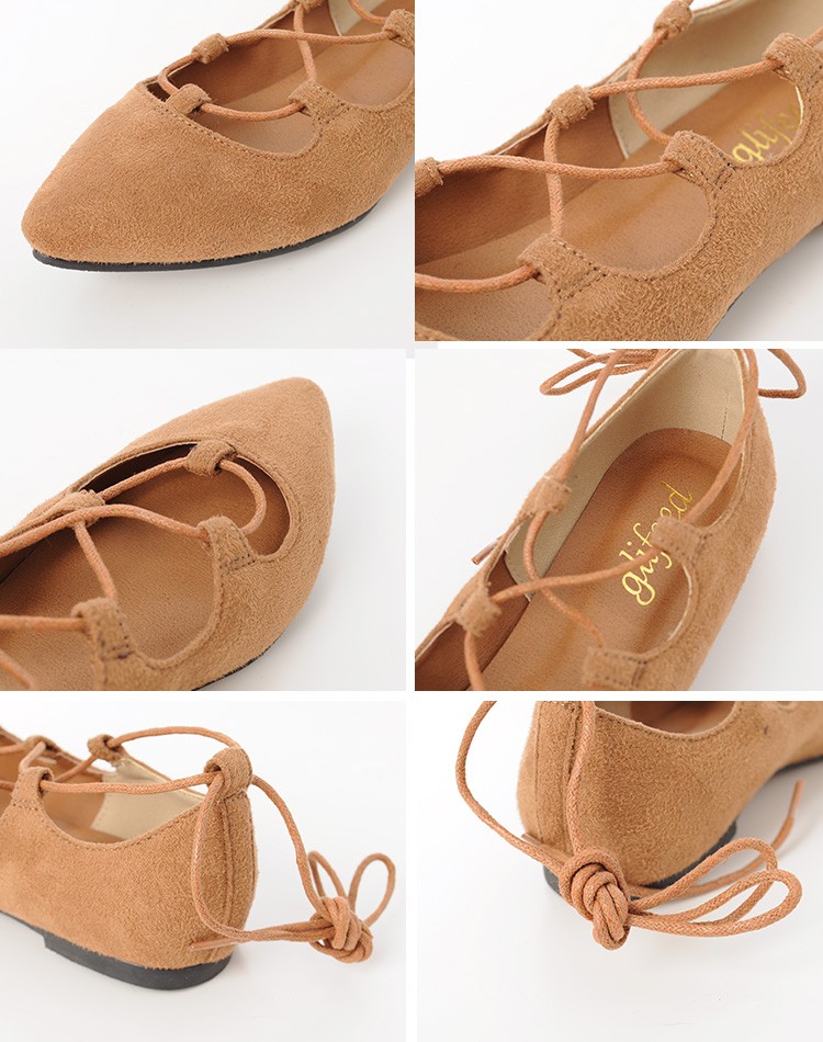 低反発クッション インスタグラマーに大人気 レースアップフラットシューズ パンプス