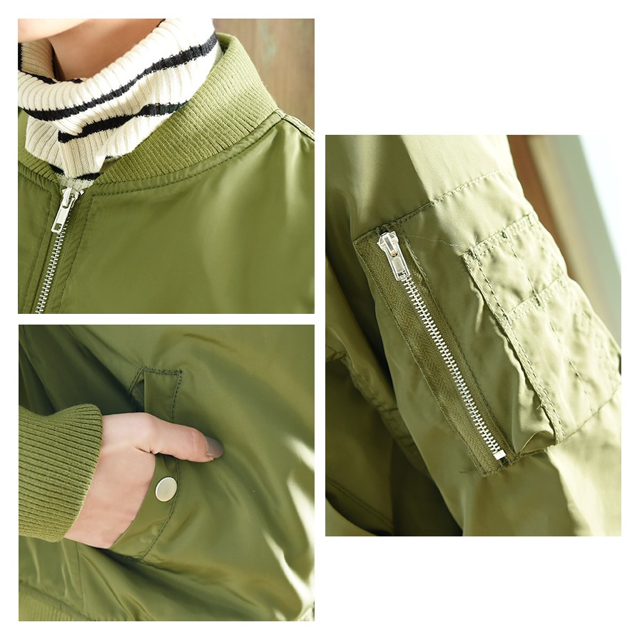 春のライトアウター ショート丈スプリングMA-1ミリタリージャケット