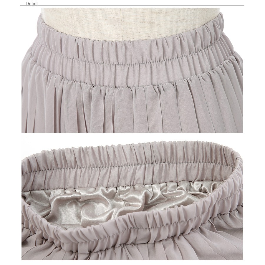 上品ふんわりシフォン素材 プリーツガウチョパンツ レディース