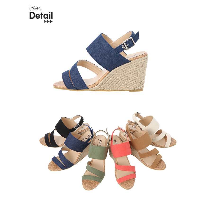 8.5cm美脚 厚底ウェッジソール ジュートサンダル レディース