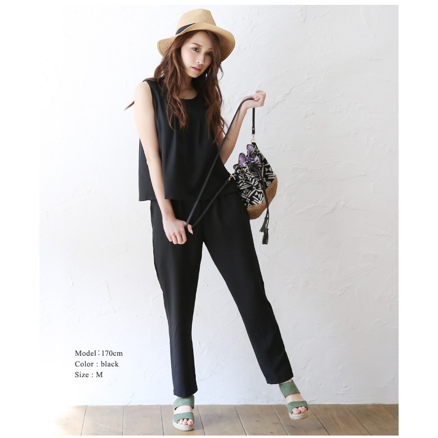 ノースリーブオールインワン ロンパース レディース