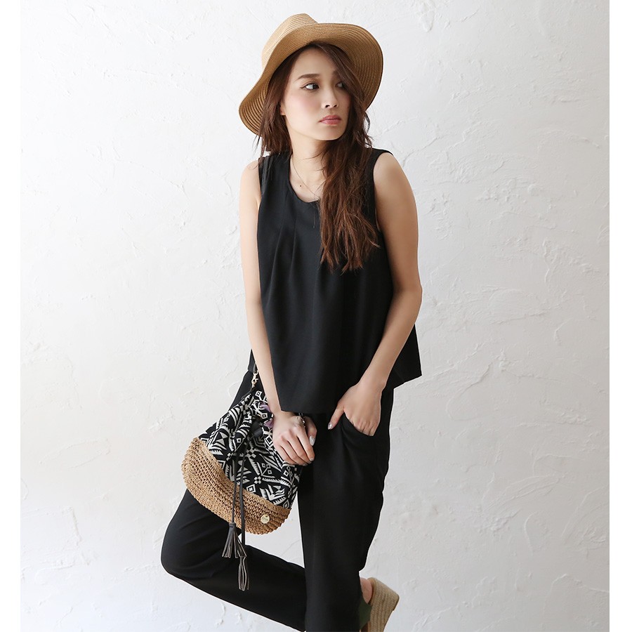 ノースリーブオールインワン ロンパース レディース