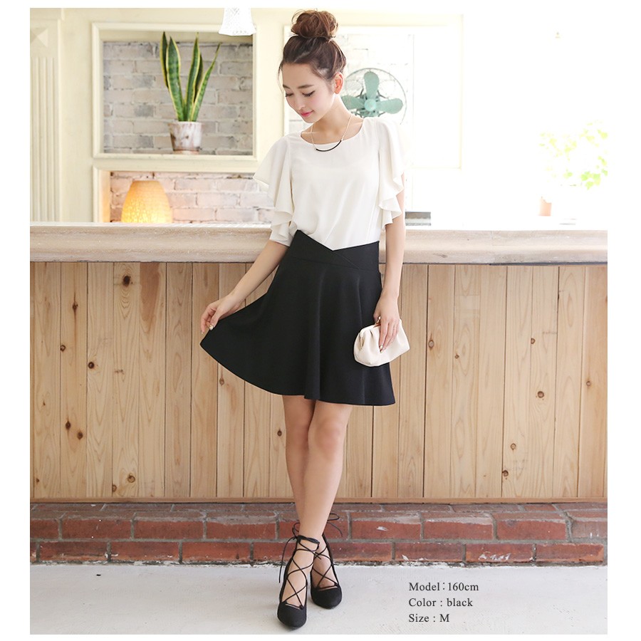 【送料無料♪メール便ご選択で】ラッフルスリーブブラウス トップス レディース