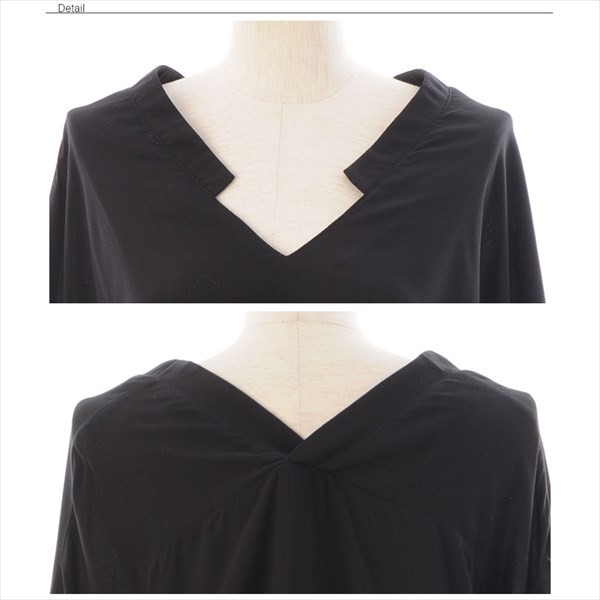 バルーンスリーブ Vネック デザインブラウス トップス シャツ ブラウス トップス 七分袖 7分袖 ブラウス ワイドスリーブ プルオーバー オフィス 黒 おしゃれ 大人 上品  レディース レデイース tops womans ladies からし テラコッタ カーキ ブラック