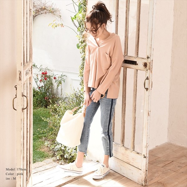 ジョーゼット スキッパーシャツ レディース ドロップショルダー ブラウス 白シャツ Vネック プルオーバー オフィス 学生 ドルマン オーバーサイズ シャツ 長袖 おしゃれ 可愛い 大人 カジュアル レディース レデイース 春夏 tops ladies shirt womans ブラック ホワイト ネイビー カーキ 白