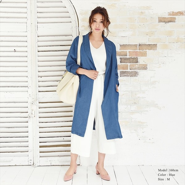 デニム コート ロングコート トレンチコート レディース スプリングコート テロンチコート ロング ロング丈 コーディガン おしゃれ 大人 上品 アウター パーティー 女性 女の子 大人 おしゃれ 可愛い デート M ゆったり レディース outer Ladies ブラック ネイビー ブルー