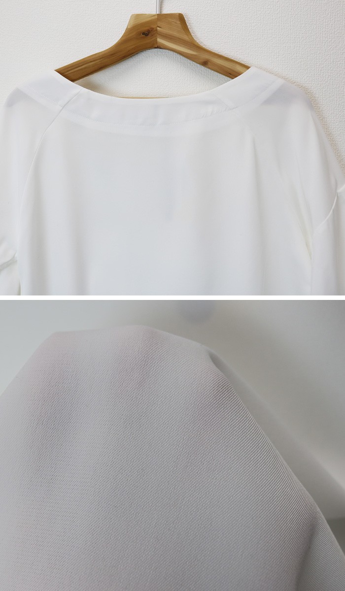 楽ちん 春 ブラウス レディース 袖フリル シャツ ブラウス 長袖 袖コンシャス 春夏 ブラウス オフィス カットソー 白シャツ Uネック クルーネック ボリュームスリーブ トップス おしゃれ tops Ladies ブラック 黒 ホワイト 白 ネイビー パープル ベージュ グレージュ