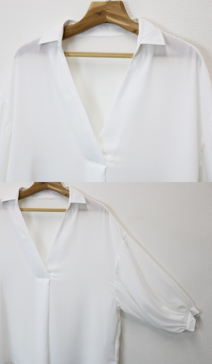 楽ちん 春 スキッパーシャツ レディース 通勤 スキッパー ブラウス レディース ビジネス 7分袖 七分袖 2way トップス ストライプ シャツ ブラウス オフィス 袖コンシャス 長袖 ボリュームスリーブ 大きいサイズ ゆったり 夏 オフィスカジュアル 春夏 レディース tops Ladies ブラック 黒 白 ホワイト ネイビー ベージュ