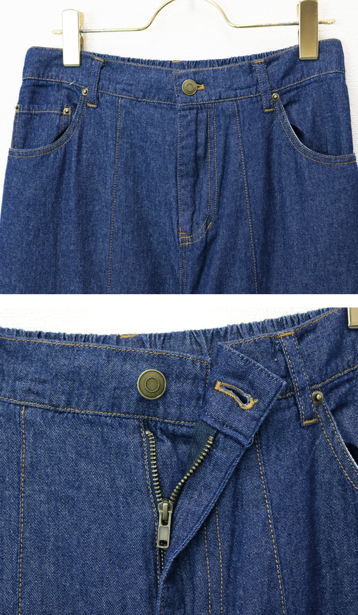 楽ちん 春 ワイドパンツ レディース デニム ハイウエスト ガウチョ ガウチョパンツ デニム ボトムス パンツ ボトム カジュアル ワイド ワイドパンツ デニム 女性 女の子 ボトムス S M L ゆったり 大きいサイズ 大人 カジュアル レディース bottoms pants Ladies ネイビー ブルー