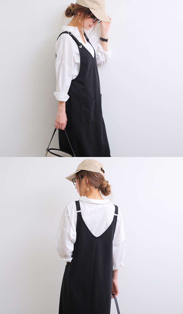 楽ちん ワンピース 春 大人 上品 ロング ロング丈 ジャンスカ レディース ジャンパースカート サロペットスカート オールインワン Vネック ワンピース ノースリ ノースリーブ ワンピース 夏 春夏 ladies onep onepiece womans ブラック グレー カーキ