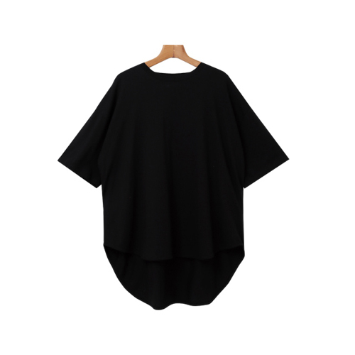 4色 Tシャツ トップス バックロゴ ラウンド ドロップショルダー オープンバック Tシャツ 背中開き ドロップショルダー トップス