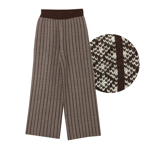 M.&KYOKO ジャガードニットパンツ M&KYOKO 花柄ジャカード ニットパンツ - メルカリ