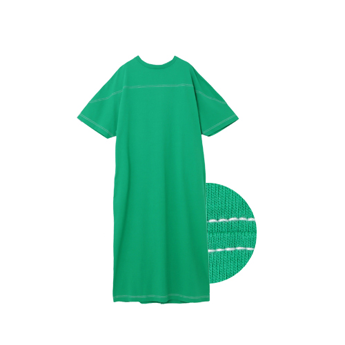配色ステッチ オーバーサイズ 半袖 Tシャツ ワンピース