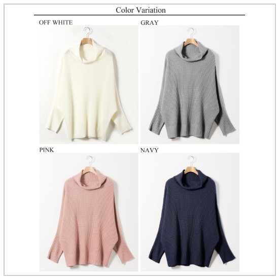 楽ちん タートルニット ニット レディース タートルネック 長袖 厚手 ニット セーター 片畦 ドルマンニット ドルマントップス ロングスリーブ 軽量 ゆったり トップス オフィスカジュアル かわいい 大きいサイズ 大人 上品 Ladies womans tops knit ホワイト ネイビー ピンク ライトグレー
