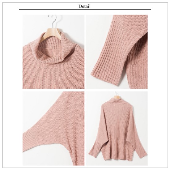 楽ちん タートルニット ニット レディース タートルネック 長袖 厚手 ニット セーター 片畦 ドルマンニット ドルマントップス ロングスリーブ 軽量 ゆったり トップス オフィスカジュアル かわいい 大きいサイズ 大人 上品 Ladies womans tops knit ホワイト ネイビー ピンク ライトグレー