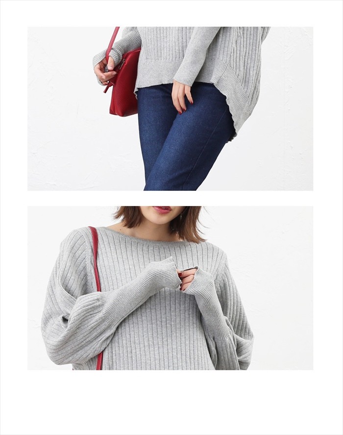 楽ちん ドルマンニット ニット レディース クルーネック Uネック リブ編み ニット 長袖 厚手 ニット セーター ドルマンニット オーバーニット ダーリンニット ドルマントップス ゆったり トップス オフィスカジュアル かわいい 大きいサイズ 大人 上品 Ladies womans tops knit ホワイト アイボリー グレー パープル サックス ネイビー