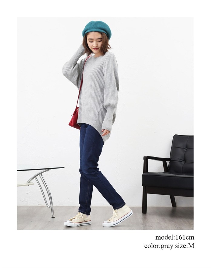 楽ちん ドルマンニット ニット レディース クルーネック Uネック リブ編み ニット 長袖 厚手 ニット セーター ドルマンニット オーバーニット ダーリンニット ドルマントップス ゆったり トップス オフィスカジュアル かわいい 大きいサイズ 大人 上品 Ladies womans tops knit ホワイト アイボリー グレー パープル サックス ネイビー