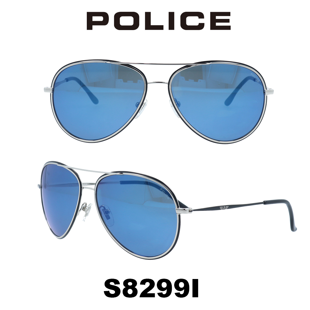 2023年 ポリス サングラス メンズ POLICE S8299I-583B ブルーミラー