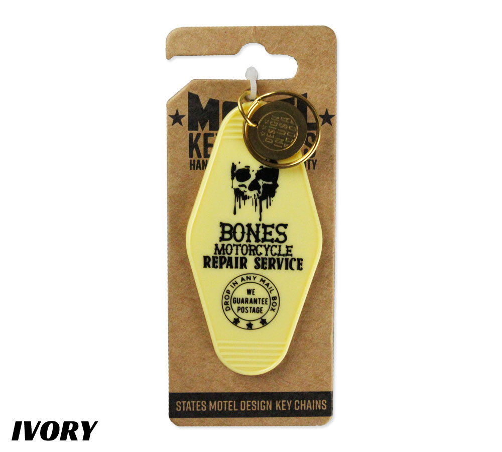 モーテルキーホルダー キーホルダー おしゃれ アメリカン メンズ レディース アンティーク レトロ 車 バイク ホットロッド スカル アメリカン雑貨  BONES