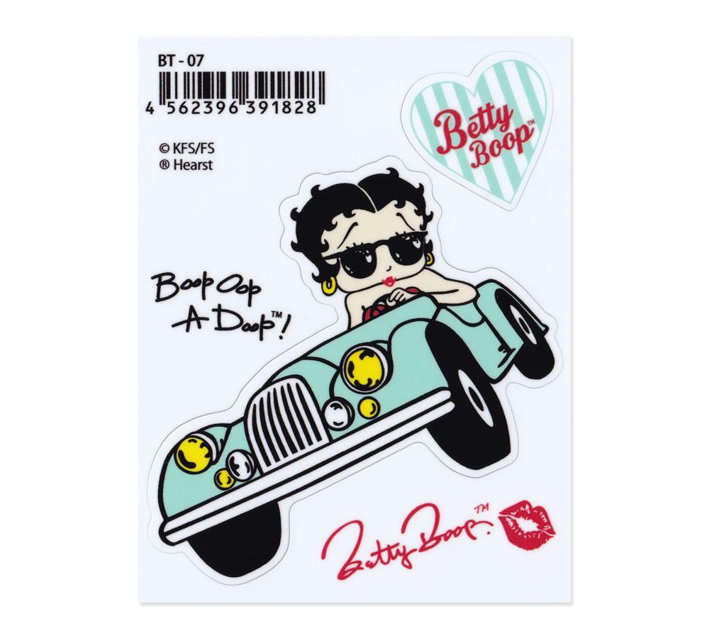 ベティ・ブープ ステッカー おしゃれ かわいい キャラクター アメリカ 車 バイク スマホ ノートパソコン アメリカン雑貨 BETTY BOOP CAR｜planfirst
